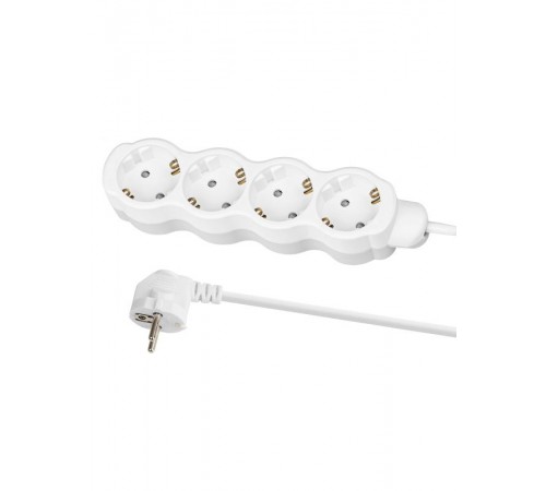 Удлинитель бытовой "Люкс" 4 гнезда, 3 м, с/з, с з/ш, ПВС 3х0,75 мм2, 10 А, 250 В, 2400 Вт  SQ1303-4020  TDM