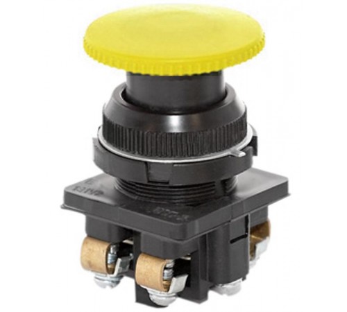 КЕ-191 У2 исп.1, жёлтый, 2з, гриб без фиксации, IP54, 10А, 660В, выключатель кнопочный (ЭТ)  ET007541  Электротехник