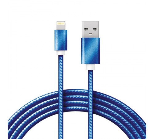 Кабель REXANT USB-Lightning 1 м, синяя нейлоновая оплетка 18-7052  REXANT
