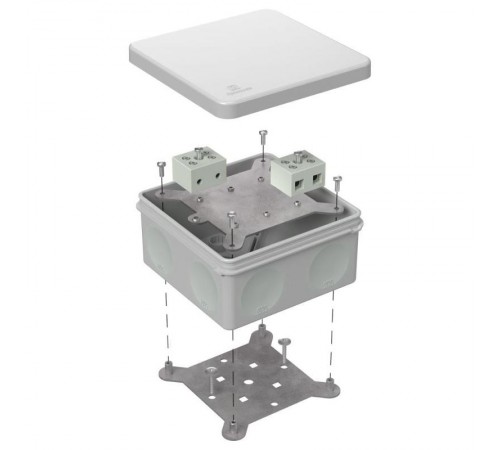 Коробка огнестойкая для о/п двухкомпонентная 60-0300-FR10.0-4 Е15-Е120 RAL7035 100х100х50 (14 шт/кор) серая  60-0300-7035-FR10.0-4  Промрукав