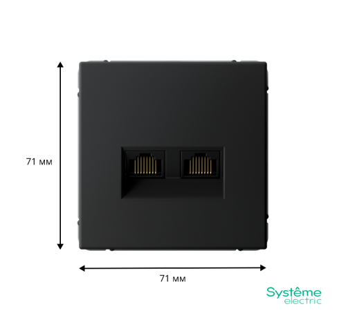 ArtGallery Карбон Розетка двойная компьютерная RJ45+RJ45, кат. 5е, механизм  GAL001085  SE