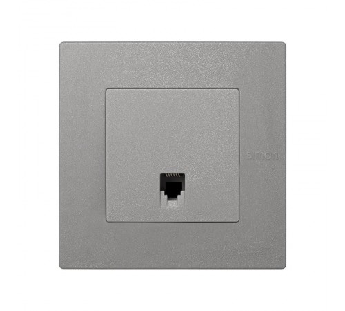 Simon 27 Накладка на розетку телефонную (механизм S27), IP44, IK07, Scudo, серый  2705062-063  Simon