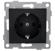 Bravo Розетка 1-ой с/з с з/ш, СУ , 16А, 250В, графит  С10Р4-010  GUSI Electric