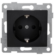 Bravo Розетка 1-ой с/з с з/ш, СУ , 16А, 250В, графит  С10Р4-010  GUSI Electric