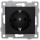 Bravo Розетка 1-ой с/з с з/ш, СУ , 16А, 250В, графит  С10Р4-010  GUSI Electric