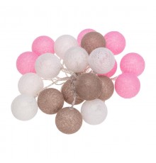 Тайские фонарики "Вельвет" 3,5 м, прозрачный ПВХ, 20 LED, теплый белый, питание 2 х АА (батарейки не в комплекте)  303-087  NEON-NIGHT