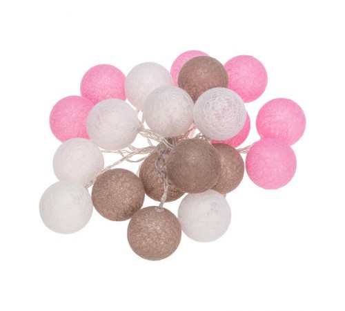 Тайские фонарики "Вельвет" 3,5 м, прозрачный ПВХ, 20 LED, теплый белый, питание 2 х АА (батарейки не в комплекте)  303-087  NEON-NIGHT