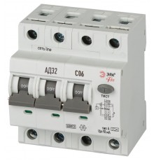 АВДТ 6кА  PRO D326E4C06А10 АД-32 электронное 3P+N C06 10мА тип А   Б0059095  ЭРА