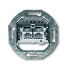Механизм 2-постовой телефонной розетки 2х8 полюсов, параллельно, RJ 11/12; RJ 45; ISDN, категория 3  0230-0-0235   2CKA000230A0235  ABB