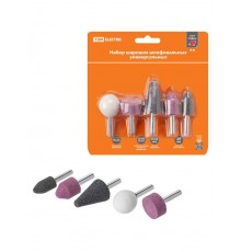 Набор шарошек шлифовальных, абразивных,  6 мм, L 45-60 мм, универсальные, 5 шт, "Рубин"   SQ1097-0503  TDM