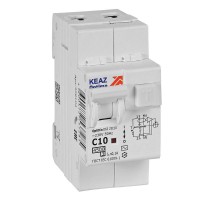 Выключатель автоматический дифференциального тока OptiDin D63-23C10-AC-У3 (2P, C10, 100mA, 4,5кА)  328104  КЭАЗ