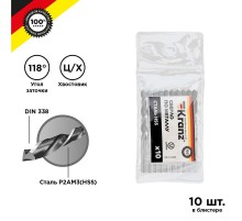 Сверло по металлу 1,5 мм HSS (10 шт. в упаковке) DIN 338  KR-91-0604  Kranz