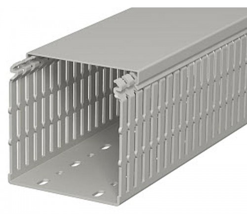 Кабель-канал перфорированный LKV N 100x100x2000 мм ПВХ серый RAL7030  6178441  OBO Bettermann