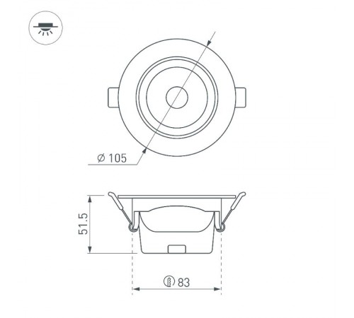 Светильник LTD-POLAR-TURN-R105-10W Day4000 (WH, 36 deg, 230V) (Arlight, IP20 Пластик, 3 года)  032311  Arlight