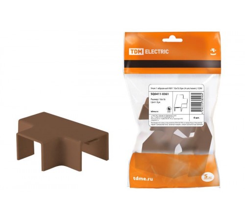 Угол Т-образный КМТ 16х16 бук (4 шт./комп.)  SQ0411-0361  TDM