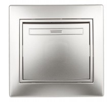 1-101-03 Intro Выключатель, 10А-250В, IP20, СУ, Plano, алюминий  Б0030030  Intro