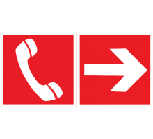 пиктограмма "ТЕЛЕФОН / СТРЕЛКА" 400х200мм для аварийно-эвакуационного светильника Vault  V5-EM03-60.013.046  VARTON