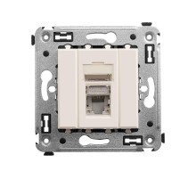 Компьютерная розетка RJ-45 в стену, кат.5e одинарная экранированная, "Avanti","Ванильная дымка"  4405363  DKC