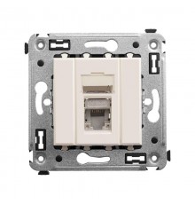 Компьютерная розетка RJ-45 в стену, кат.5e одинарная экранированная, "Avanti","Ванильная дымка"  4405363  DKC