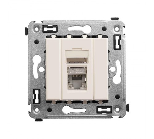 Компьютерная розетка RJ-45 в стену, кат.5e одинарная экранированная, "Avanti","Ванильная дымка"  4405363  DKC
