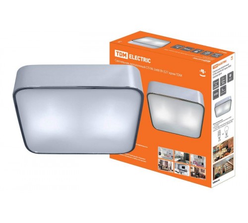 Светильник под лампу потолочный СП 06 2х60Вт E27 хром  SQ0346-0014  TDM