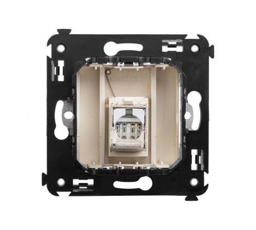 Компьютерная розетка RJ-45 в стену, кат.5e одинарная экранированная, "Avanti","Ванильная дымка"  4405363  DKC