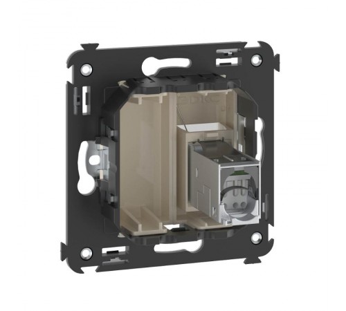 Компьютерная розетка RJ-45 в стену, кат.5e одинарная экранированная, "Avanti","Ванильная дымка"  4405363  DKC