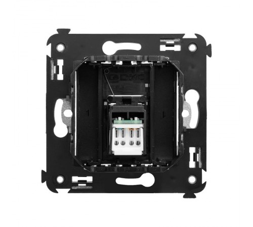 Компьютерная розетка RJ-45 в стену, кат.6 одинарная,"Avanti", "Черный квадрат"  4402293  DKC