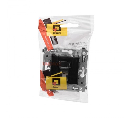 Компьютерная розетка RJ-45 в стену, кат.6 одинарная,"Avanti", "Черный квадрат"  4402293  DKC