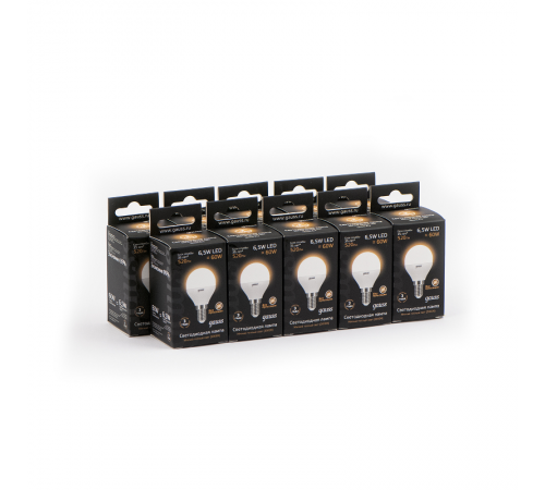 Лампа светодиодная LED 6,5Вт E14 220В 2700К шар  105101107  Gauss