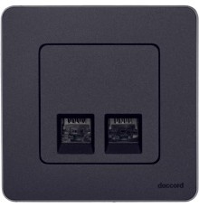 Inspiria Антрацит Розетка 2-ая компьютерная RJ45 С/У категория 5e UTP  673838  Legrand