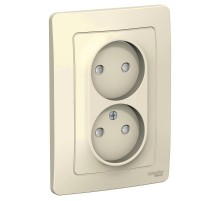 Blanca Молочный С/У Розетка 2-ая без заземления со шторками, 16А, 250В  BLNRS000122  SE