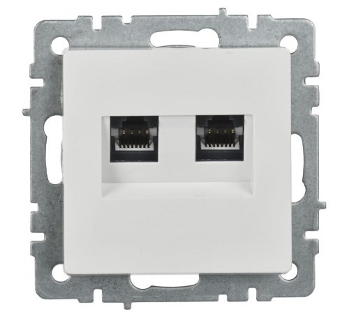BRITE Розетка компьютерная 2-ая RJ45 кат.5E РК10-2-БрБ белый без шторок  BR-K20-1-K01  IEK