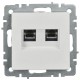 BRITE Розетка компьютерная 2-ая RJ45 кат.5E РК10-2-БрБ белый без шторок  BR-K20-1-K01  IEK