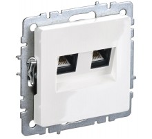 BRITE Розетка компьютерная 2-ая RJ45 кат.6 РК11-2-БрБ белый BR-K20-2-K01  IEK