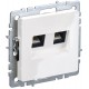 BRITE Розетка компьютерная 2-ая RJ45 кат.6 РК11-2-БрБ белый BR-K20-2-K01  IEK