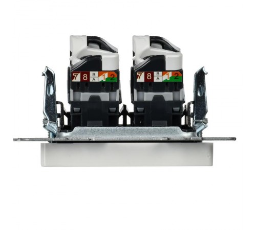 BRITE Розетка компьютерная 2-ая RJ45 кат.5E РК10-2-БрБ белый без шторок  BR-K20-1-K01  IEK