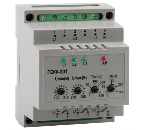 Реле выбора фаз OptiDin ПЭФ-301-УХЛ4  114066  КЭАЗ