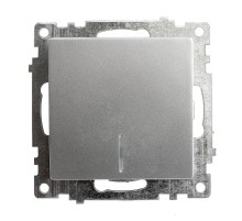 Выключатель 1-клавишный c индикатором (механизм), 250В, 10А, серия Катрин, серебро, GLS10-7101-03  39577  STEKKER