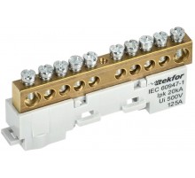 TEKFOR Шина L "фаза" неизолированная на универсальном держателе 8х12-10-Ср  TF-NN20-10-DL-K03  IEK