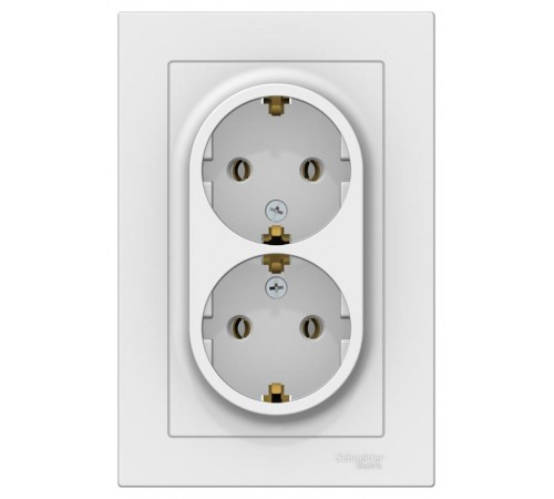 AtlasDesign Лотос Розетка 2-ая с заземлением, 16А, в сборе  ATN001324  SE