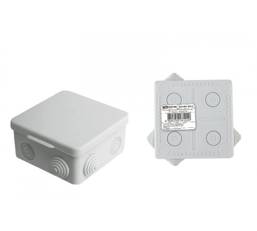 Коробка распределительная о/п 80х80х50мм, крышка, IP54, 7вх. инд. штрихкод  SQ1401-0512  TDM