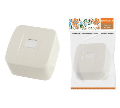 Розетка TФ (RJ-11) открытой установки IP20, сл. кость "Дача" Народная  SQ1824-0025  TDM