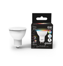 Лампа светодиодная Smart MR16 6W GU10 RGBW+dim 1/10/100  101106406  Gauss