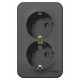 Blanca Антрацит О/У с изолирующей пластиной Розетка 2-ая с заземлением без шторок 16А, 250В  BLNRA010216  SE