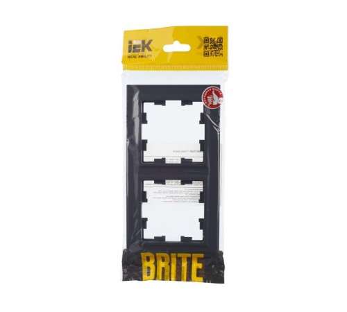 BRITE Рамка 2-ая РУ-2-БрГ графит  BR-M22-K53  IEK