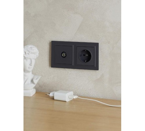 BRITE Рамка 2-ая РУ-2-БрГ графит  BR-M22-K53  IEK