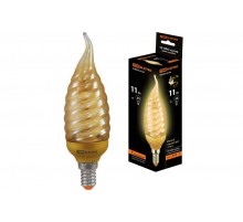 Лампа энергосберегающая КЛЛ 12Вт E14 827 золотая cвеча витая на ветру СGTW (mini)  SQ0323-0144  TDM