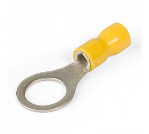 Наконечники кольцевые изолированные с ПВХ манжетой 6,0-4 желтые (100 шт/уп)  PR08.10412  Промрукав