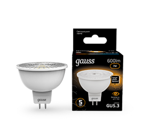 Лампа светодиодная LED 7Вт GU5.3 220В 2700К MR16  101505107  Gauss
